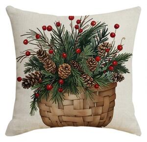 Božićna ukrasna jastučnica FOREST GIFT 45x45 cm, bež boja