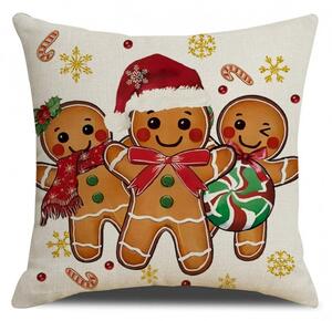 Božićna ukrasna jastučnica GINGERJOY 45x45 cm, bež boje
