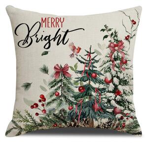 Božićna ukrasna jastučnica HOLLY CHARM 45x45 cm, bež