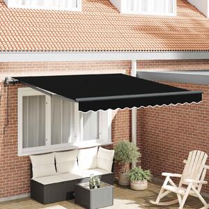 Skrovita tenda Crna 300 x 250 cm Tkanina i Aluminij - Crna / 300 x 250 cm