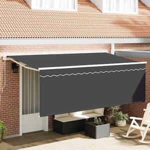 Skrovita tenda Krema 350 x 200 cm Poliester i aluminij - Antracit / 350 x 200 cm