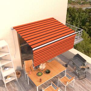 Tenda na ručno uvlačenje s roletom 3 x 2,5 m narančasto-smeđa - Šarena / 3 x 2.5 m
