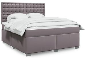 Krevet s oprugama i madracem sivi 180 x 200 cm od umjetne kože - Siva / 180 x 200 cm