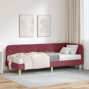 Kutni okvir kreveta Vinska crvena 80 x 200 cm tkanina - Crvena / 80 x 200 cm