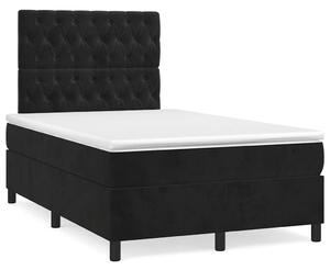 Krevet box spring s madracem crni 120 x 190 cm baršunasti - Crna / 120 x 190 cm