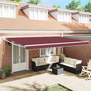 Tenda na automatsko uvlačenje bordo 500 x 300 cm - Crvena / 5 x 3 m
