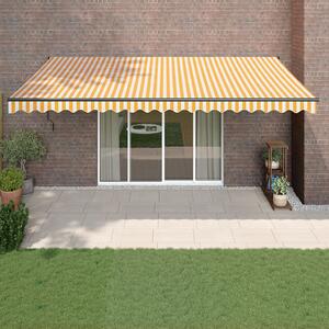 Tenda na uvlačenje žuto-bijela 5 x 3 m od tkanine i aluminija - Žuta / 5 x 3 m