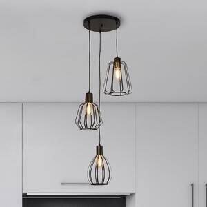 Searchlight Stajna lampa Senator, crna/mesingane boje, Ø 45 cm, 3 svjetla, prigušiva, Crno, Dnevni boravak/blagovaonica, Metal, Zavjese u paketu