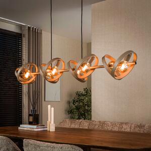 ZIJLSTRA Hover viseća lampa, bež, metal, 8 žarulja, E27, 160 cm, prigušiva, Bež, Dnevni boravak/blagovaonica, Metal