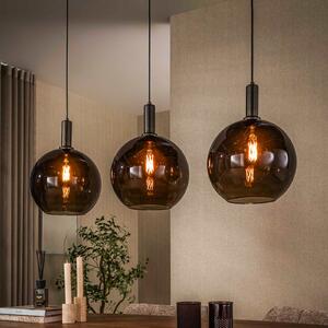 ZIJLSTRA Sfera Tricolore viseća lampa, smeđa, 3 svjetla, staklo, E27, prigušiva, Smeđa / hrđa, Dnevni boravak/blagovaonica, Staklo