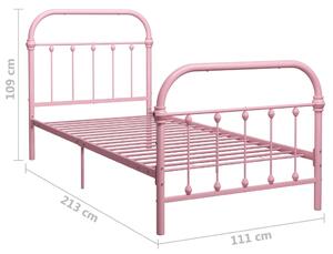 Okvir za krevet ružičasti metalni 100 x 200 cm