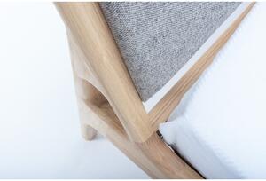 Tapecirani bračni krevet od hrastovine u sivo-prirodnoj boji 180x200 cm Fawn - Gazzda