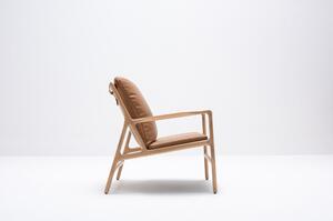 Smeđa/u prirodnoj boji kožna fotelja Dedo – Gazzda
