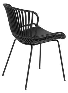 Crna vrtna stolica sa čeličnom konstrukcijom Kave Home Surpik