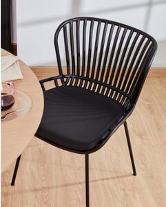 Crna vrtna stolica sa čeličnom konstrukcijom Kave Home Surpik