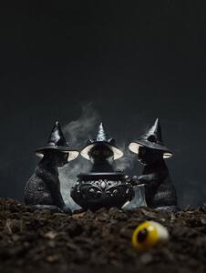 Sinsay - Halloween svijećnjak za lučicu u obliku mačaka s kotlićem
