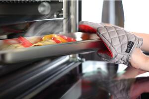 Crveno-siva pamučna rukavica s Vialli Design Hot Touch silikonom