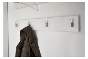 Bijeli stalak za kapute s policom s detaljima od hrastovine dekor i četiri kuke Germania Top