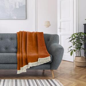 Narančasta deka s dodatkom pamuka AmeliaHome Franse, 150 x 200 cm