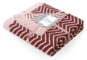 Ružičasto-ljubičasta deka s dodatkom pamuka AmeliaHome Twisty, 150 x 200 cm