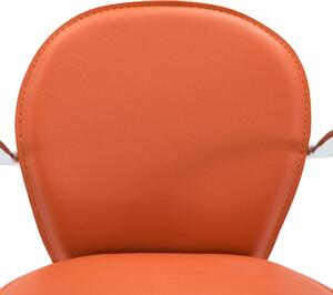 Barski stolac s naslonom za ruke narančasti od umjetne kože