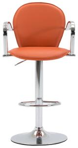 Barski stolac s naslonom za ruke narančasti od umjetne kože