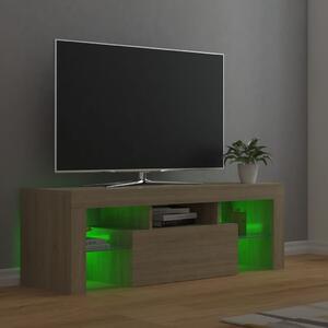 TV ormarić s LED svjetlima boja hrasta sonome 120 x 35 x 40 cm