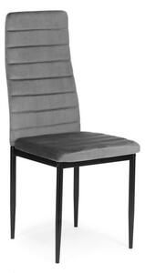 Set od 4 elegantne baršunaste stolice u sivoj boji