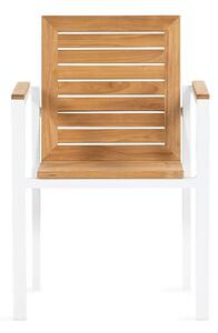 Vrtna stolica deNoord 26286x55x59cm, Svijetlo smeđa, Bijela, Drvo, Metal