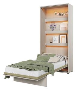 Zidni krevet Concept Pro Lenart AH104Jednostruki, Svijetlo smeđa, 90x200, Laminirani iveral, Medijapan, Basi a doghePodnice za krevet, 101x228x217cm