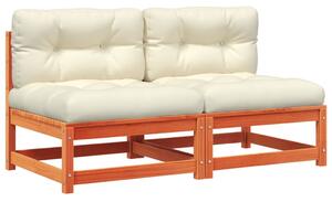 VidaXL Vrtne sofe s jastucima 2 kom voštano smeđe od masivne borovine