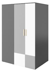Ormar Fresno E110Grafit, Bijela, Svijetlo siva, 193x130x93cm, Porte guardarobaVrata ormari: Klasična vrata