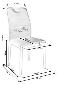 Stolica PAX sive boje (tkanina Bluvel 14) - moderna, tapecirana, baršunasta, za dnevni boravak, blagovaonicu, ured, s ručkom