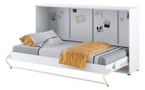 Zidni krevet Concept Pro Lenart AH110Jednostruki, Bijela, 90x200, Laminirani iveral, Basi a doghePodnice za krevet, 127x215x109cm