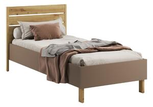 Krevet Fresno AN107Jednostruki, Svijetlo smeđa, 90x200, Laminirani iveral, Basi a doghePodnice za krevet, 102x207x96cm