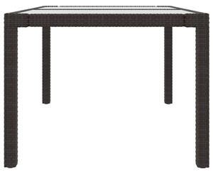 Vrtni stol 150x90x75 cm od kaljenog stakla i poliratana smeđi