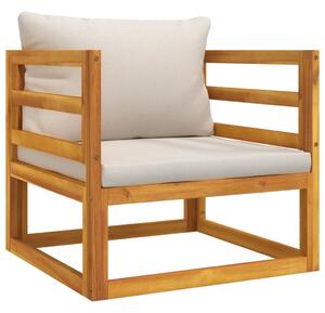 VidaXL Vrtna stolica sa svjetlosivim jastucima od bagremovog drva