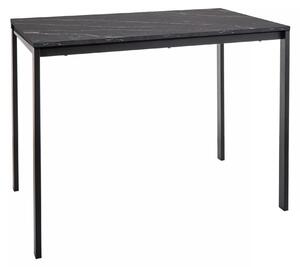 Crni blagovaonski stol RAMOD 100x60 cm, mramorni dekor
