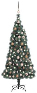VidaXL Umjetno božićno drvce LED sa setom kuglica zeleno 150 cm PVC/PE