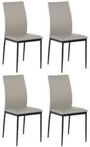 Skup 4 x stolica DEMINA eko koža sivosmeđa- - suvremene za dnevni boravak / blagovaonicu/ kuhinju / ured