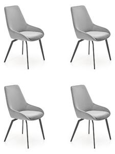 Skup 4 x Stolica K479, siva boja - suvremene, prošivene, u stilu potkrovlja, za dnevni boravak, blagovaonicu, VELVET