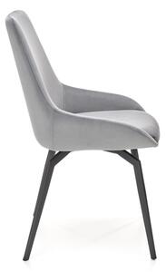 Stolica K479, siva boja - suvremene, prošivene, u stilu potkrovlja, za dnevni boravak, blagovaonicu, VELVET