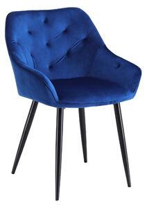 Stolica K487, tamnoplavi - suvremene, prošivena, glamour, za dnevni boravak, blagovaonicu, VELVET