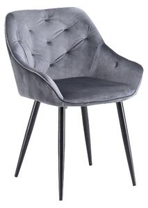 Stolica K487, siva boja - suvremene, prošivene, glamour, za dnevni boravak, blagovaonicu, VELVET