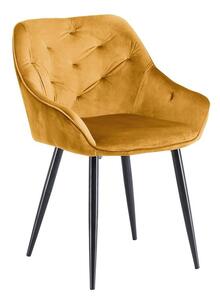 Stolica K487, boja senfa - suvremene, prošivene, glamour, za dnevni boravak, blagovaonicu, VELVET