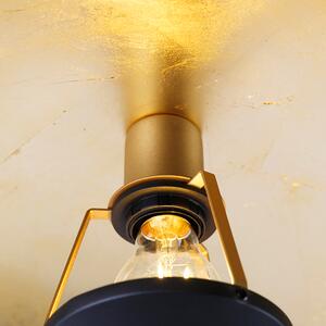 Vintage stropna svjetiljka crna sa zlatom 60 cm - Emilienne Novo