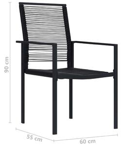 Vrtne stolice 4 kom od PVC ratana crne