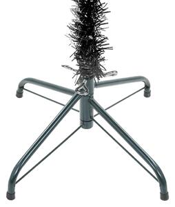 Usko božićno drvce s LED svjetlima i kuglicama 210 cm crno