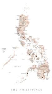 Karta Map of the Philippines in neutral watercolor, Blursbyai