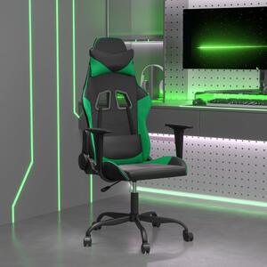 VidaXL Igraća stolica crno-zelena od umjetne kože
